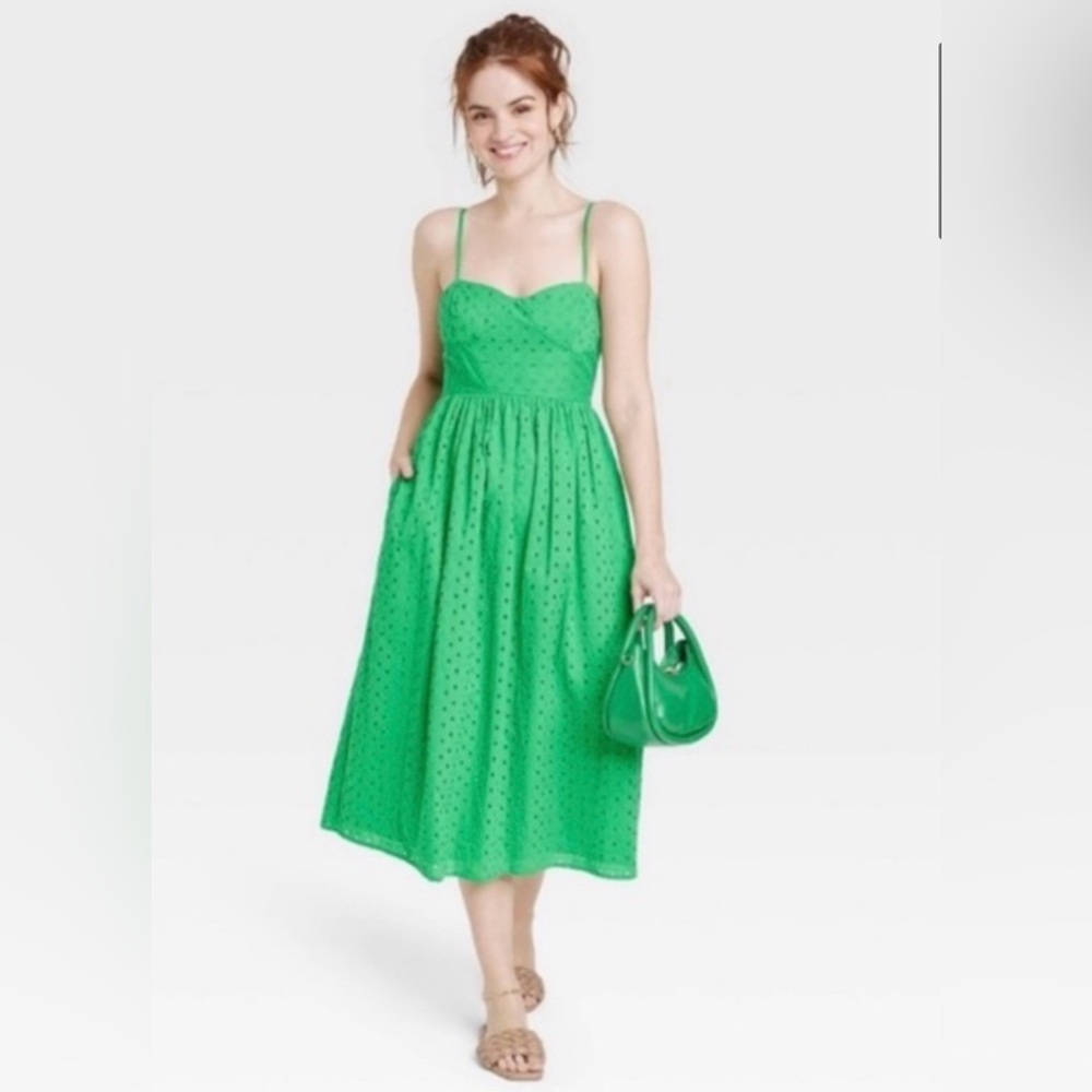 A New Day Green Eyelet Strap Dress by TARGET